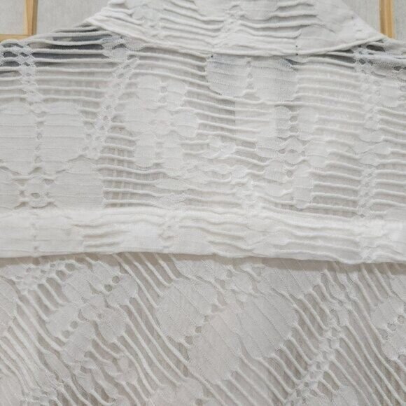 Moonlight Y&S Fashion Design Womens White Sheer Blouse Sz S - Picture 12 of 14